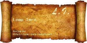 Lemp Imre névjegykártya